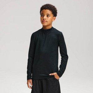 Boys' Fitted Cold Weather Mock Turtleneck Long Sleeve T-Shirt