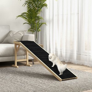 Resenkos Dog Ramp for Bed, Pet Ramp for Dogs with Non-Slip Carpet and Top Platform, 74" x 16" x 25", Natural Black - 1 of 4