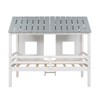 Twin House Bed for Kids Wood Low Loft Bed Frame with Windows and Roof, Easy Assembly White - 2 of 4