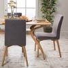 Dining Chairs Set Of 2,Fabric Upholstered Dining Chair,Armless High Back Dining Chairs,Solid Wood Legs Kitchen Dining Chair-Cuddlewood - 2 of 4