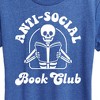 Women's - Instant Message - Anti Social Book Club Skeleton Short Sleeve Graphic T-Shirt - 2 of 4