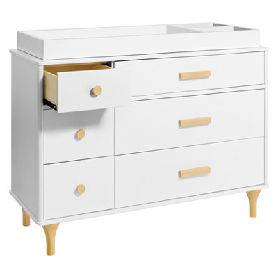 Lolly 6-Drawer Double Dresser in White and Natural