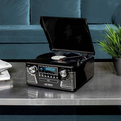 Victrola Black Retro 3-Speed Bluetooth Record Player with AM/FM Radio