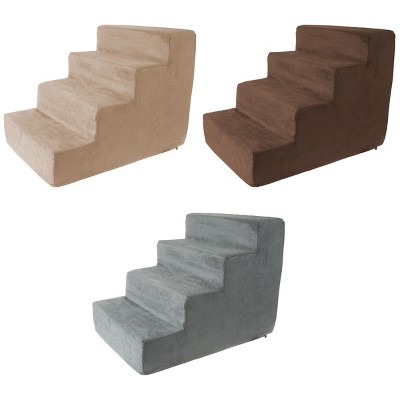 Tan High-Density Foam 4-Step Pet Stairs