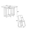 5-Piece Modern Round Dining Set with Drop-Leaf Table and 4 Upholstered Chairs, Space-Saving Expandable Design, Faux Marble Top-Cuddlewood - 4 of 4