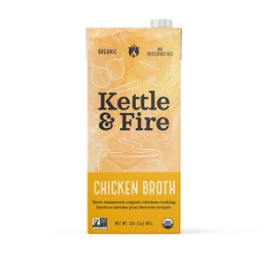 Kettle & Fire Organic Gluten Free Chicken Cooking Broth - 32oz - 1 of 4