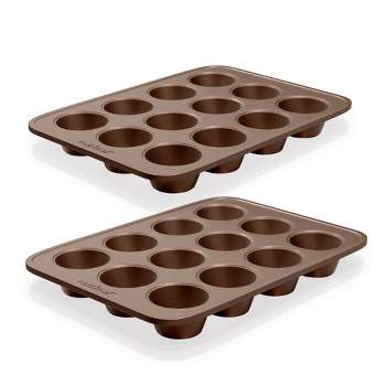 NutriChef Kitchen Oven Muffin Baking Pans - Deluxe Non-Stick Cupcake Cookie Sheet Bakeware