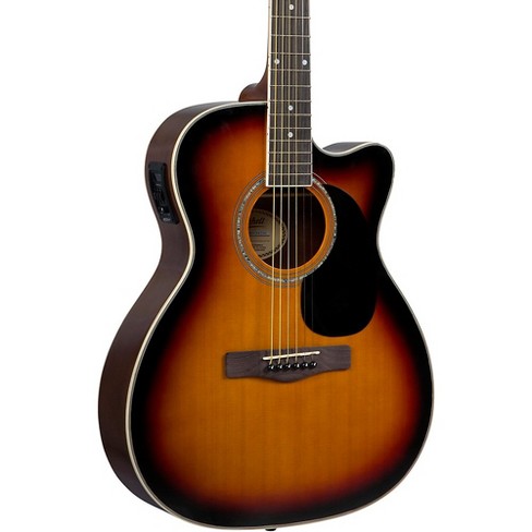 Mitchell T333E-BST Mahogany Auditorium Acoustic-Electric Guitar Edge Burst