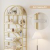 Bookshelf 6 Tier Arched Bookcase 81.7in Tall Display Racks Geometric Open Storage Shelf - 4 of 4