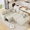 107.5"W U-shaped Sectional Sofa Couch, Pull-out Sofa Bed with a Storage Chaise Lounge and Charging Devices 4S -ModernLuxe - 2 of 4