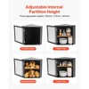 VEVOR Corner Bread Box for Kitchen Counter, Double Layer Large Capacity Bamboo Bread Storage Container, Farmhouse Wooden Breadbox, Black - 4 of 4