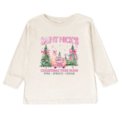 The Juniper Shop Coquette St. Nick's Tree Farm Toddler Long Sleeve Tee