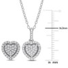 EVERLY JEWELRY | Sterling Silver 2/5 CT TDW Diamond 2-PC Heart Cluster Earrings and Pendant w/Ch Set - 2 of 4