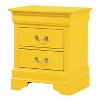 HomeStock Yellow Nightstand with Two Drawers, 24x21x16 Compact Bedside Table with Cheerful Finish and Organized Storage - 2 of 4