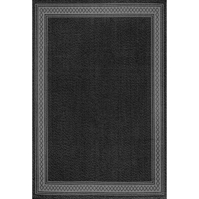 Modern Diamond Geo Black/Gray 8'x10' Reversible Indoor/Outdoor Rug