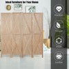 Tangkula 5.6Ft Folding 4-Panel Wood Room Divider Privacy Screen Home Office Natural - 3 of 4