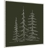 Amanti Art Minimalist Evergreen Trees Sketch Green by The Creative Bunch Studio Canvas Art Framed - 2 of 4