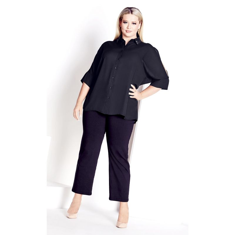 Women's Plus Size Presley Shirt - black | AVENUE, 3 of 7