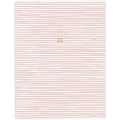 2021-22 Academic Planner 8.5" x 11" Stapled Monthly Pink Stripe - Sugar Paper Essentials