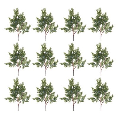 20" Green and Blue Potted Pine Spray Set