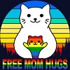 Adult Design By Humans Free Mom Cat Hugs Pride Sunrise By Avocato T-Shirt - 2 of 2