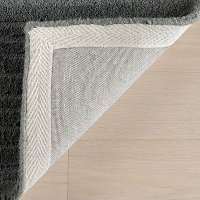 Gray Handmade Wool Rectangular Area Rug, 4' x 6'