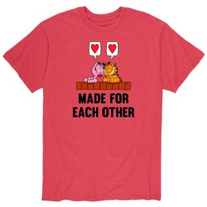 Men's - Garfield - Valentine's Day Made for Each Other Short Sleeve Graphic T-Shirt - 1 of 4