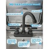LunaLulinlk Black bathroom faucet, suitable for 2 or 3 mounting holes, basin hot and cold mixer tap - 4 of 4