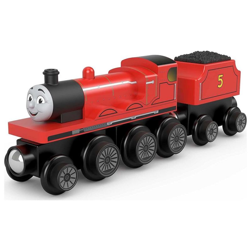 Thomas & Friends Wooden Railway Toy Train James Wood Engine & Coal Car For Toddlers and Preschool kids 2 Years and Older, Red, 5 of 7