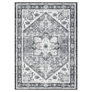 Vintage Machine Washable Area Rug - Ultra-Thin, Stain Resistant & Non-Slip Rug for Living Room, Bedroom & Home Decor - 1 of 4