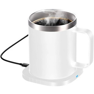 Maison Portable 131°F Smart Heating Mug with 15Watt Fast Wireless Qi Charger Base Stainless Steel 13oz for Home, Office & Travel – Makes A Great Gift - 1 of 4