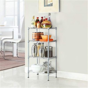 4 Tier Shelving,Carbon Steel Storage Shelving Unit,4-Layer Rectangular Storage Shelves Steel Organizer Wire Rack for Kitchen Garage Pantry - 1 of 4