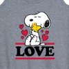 Women's - Peanuts - Love Snoopy Woodstock Graphic Racerback Tank - 2 of 4