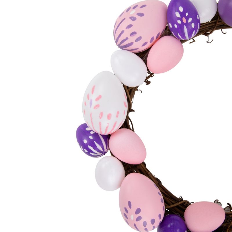Northlight 10" Pastel Pink, Purple and White Easter Egg Spring Wreath, 5 of 7