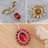 Anna-Kaci Vintage 3Pcs Long Stick Hat Pins Crystal Flower Butterfly and Pearl Details for Classic Hat Lapel and Scarf Accessorizing - 3pcs Bat - 3 of 4