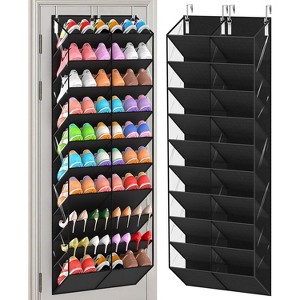 End Shoe Clutter: 10-Tier Over-Door Organizer Holds 30+ Pairs - Clear Pockets for Easy Viewing, Ideal Storage for Large Families - 1 of 4