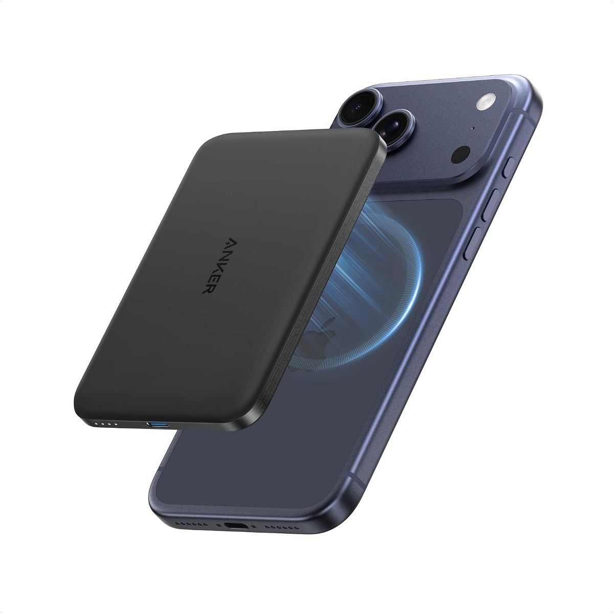 Refurbished Anker Nano Magnetic Power Bank, 5,000mAh Qi2-Certified 15W Portable Charger, Ultra-Slim 0.34in, MagSafe-Compatible for iPhone 17/16/15