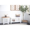 Farmhouse Solid Wood Bench White - Olivia & May: Vintage Style, 2-Seater, No Assembly Required - 2 of 4