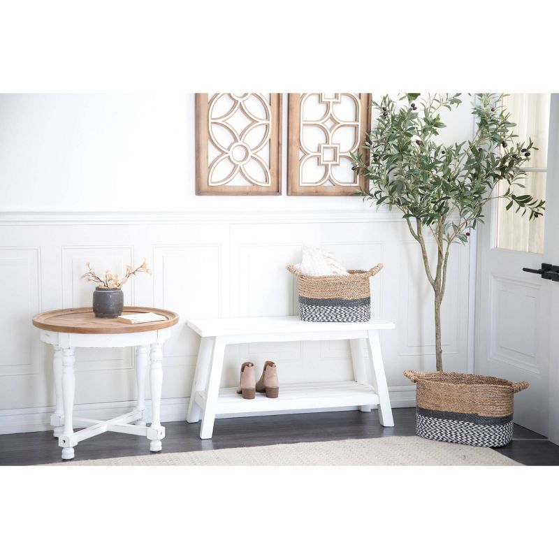Farmhouse Solid Wood Bench White - Olivia &#38; May, 3 of 9