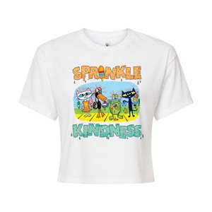 Women's - Pete the Cat - Sprinkle Kindness Cropped Graphic T-Shirt - 1 of 4