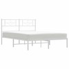 vidaXL Bed Frame White Powder-Coated Steel Full Bed Frame Rectangular - 53.1" x 74.8" White with headboard - 4 of 4