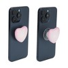 Unique Bargains Heart Adhesive Phone Grip Pink White 1 Pc - 3 of 4