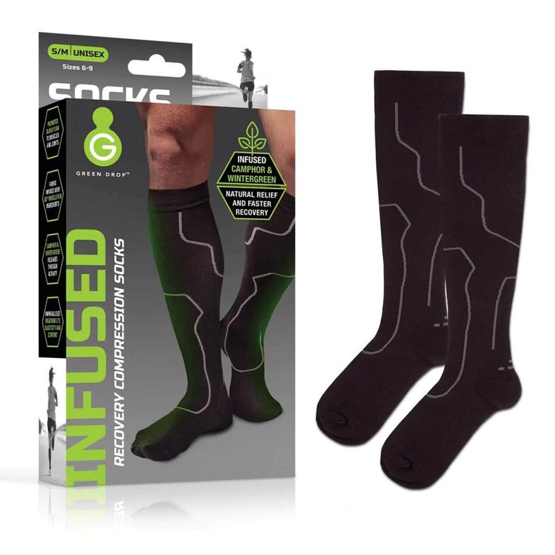 Green Drop Compression Socks, Medical-Grade Herb Infused Support, 1 of 7