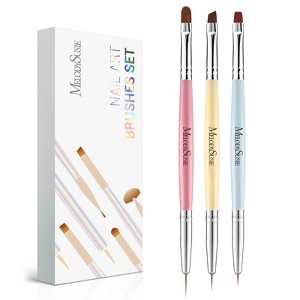2-in-1 Nail Art Brushes Set 3 Pcs - 1 of 4