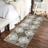 Washable Modern Geometric Grid Rug Non Slip Low Pile Rug Soft Contemporary Throw Floor Cover Foldable Indoor Carpet for Living Room Bedroom - 4 of 4