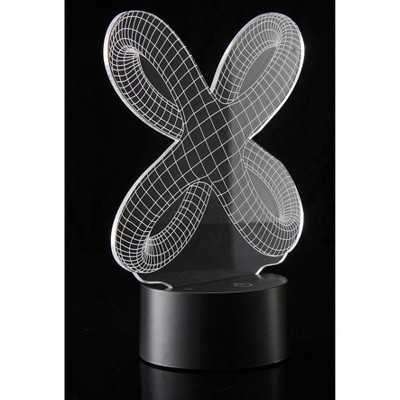 Link 3D Crisscross Rings Laser Cut Precision Multi Colored LED Night Light Lamp - Great For Bedrooms, Dorms, Dens, Offices and More! - Black