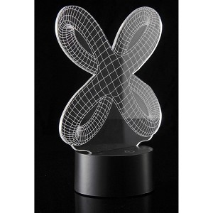 Link 3D Crisscross Rings Laser Cut Precision Multi Colored LED Night Light Lamp - Great For Bedrooms, Dorms, Dens, Offices and More! - Black - 1 of 4
