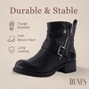 Dunes Max Motorcycle Womens Ankle Boots – Comfortable Booties for Women with Zipper & Buckle, Combat Boots Style, Memory Foam, Wide Width Options - 3 of 4