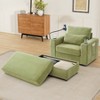 TiramisuBest 42.5" Chaise Lounge Armchair with Ottoman, Dual USB Ports, Cup Holders & Phone Holder, Green - 3 of 4