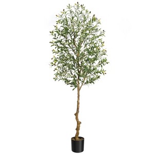 Jojoka Artificial Olive Tree, Tall Faux Potted Olive Plant with Realistic Fruits and Branches for Indoor Home Office Living Room Decor - 1 of 4